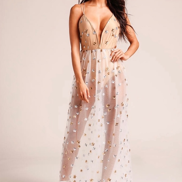COPY - | L’atiste BYAMY | sequined mesh star dress size S - Picture 4 of 6